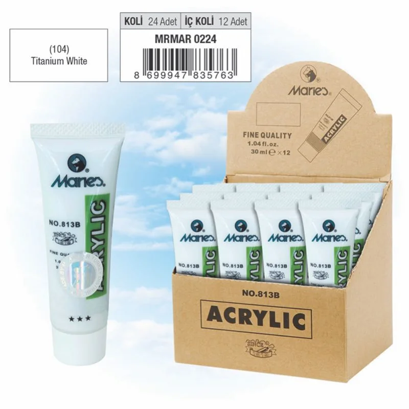 MARIES AKRİLİK BOYA SETİ 30 ML 813B-104 12 Lİ