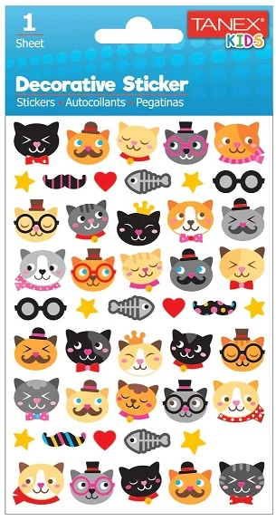 TANEX STICKER KEDİ SERİSİ 6 ADET TNX-25043