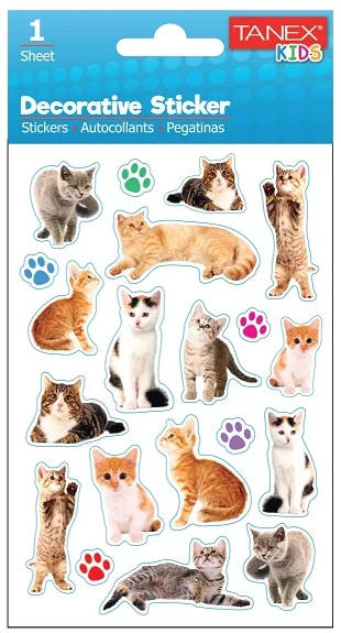 TANEX STICKER KEDİ SERİSİ 6 ADET TNX-25037