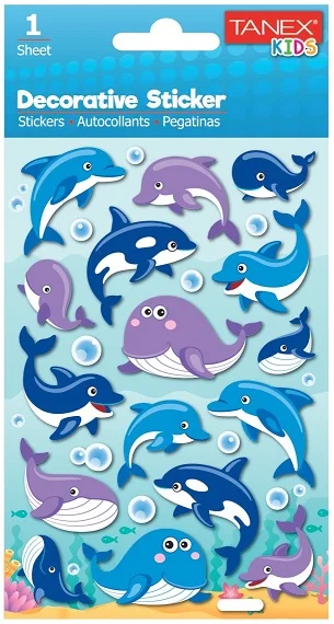 TANEX STICKER YUNUS-BALİNA SERİSİ 5 ADET TNX-25045