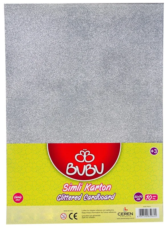 BU-BU FON KARTONU 50x70 SİMLİ GÜMÜŞ 10 LU BUBU-FK0015