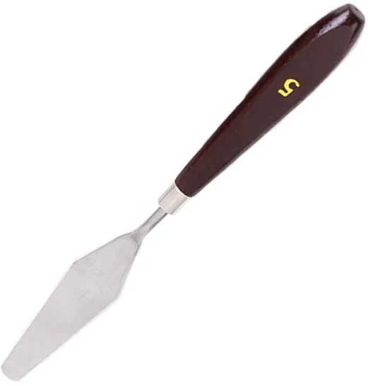 CEOART METAL SPATULA TEKLİ NO:5 (BOYALI AHŞAP SAP) CEO-SN0009