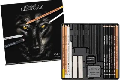 CRETACOLOR WOLFBOX PREMİUM ÇİZİM SETİ METAL KUTU 25 PARÇA 91400-2602