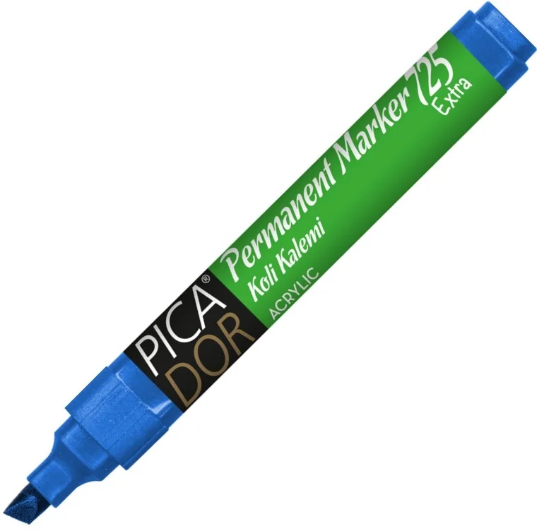 PICADOR PERMANENT KOLİ KALEMİ 725 KESİK UÇ MAVİ KX029