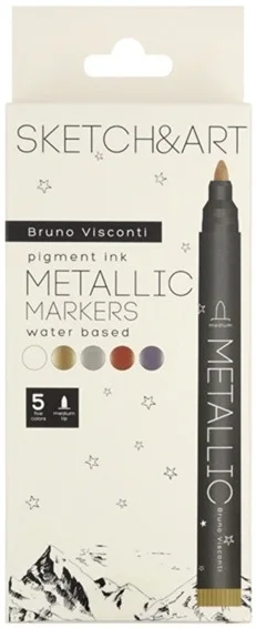 BRUNO VISCONTI METALİK MARKER SKETCH &amp; ART 5 RENK 22-0096