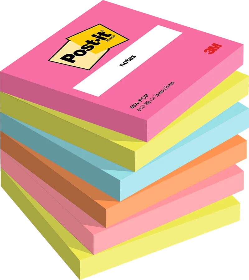 POST-IT YAPIŞKANLI NOT KAĞIDI POPTIMISTIC 76x76 100 YP 6 LI PAKET 654-6-POP 550600512800