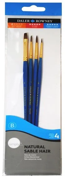 DALER ROWNEY FIRÇA SETİ SIMPLY SERİSİ DOĞAL KIL KISA SAPLI 4 LÜ 216910401