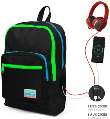 YAYGAN ÇANTA SIRT CORAL HIGH USB+AUX SOKETLİ 23817