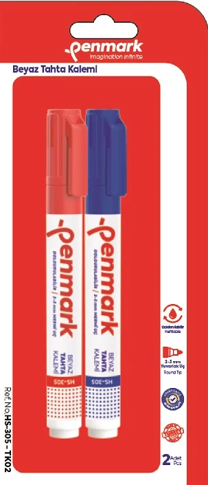PENMARK BEYAZ TAHTA KALEMİ 2 Lİ BLS. HS 305 TK 02