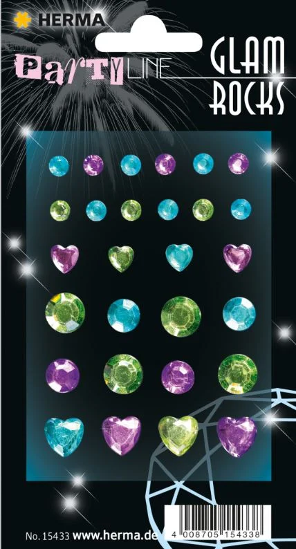 HERMA ETİKET GLAMROCKS RENKLİ TAŞLAR NANE YEŞİLİ&AÇIK MAVİ 15433