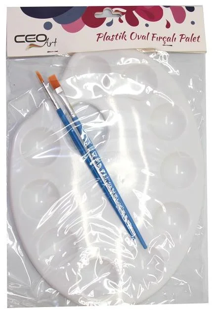 CEOART OVAL PLASTİK PALET+FIRÇA SET CEO-SN0021