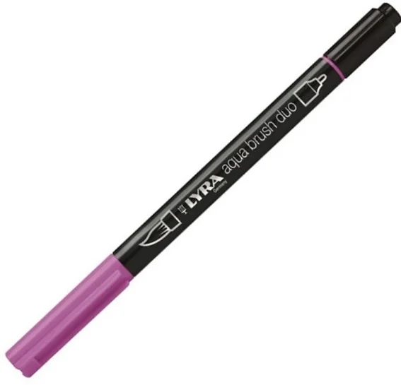 LYRA KEÇELİ KALEM AQUA BRUSH DUO FIRÇA UÇLU DEEP MAGENTA L6520034