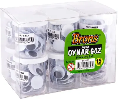 BRONS OYNAR GÖZ SİYAH-BEYAZ 15 MM BR-683