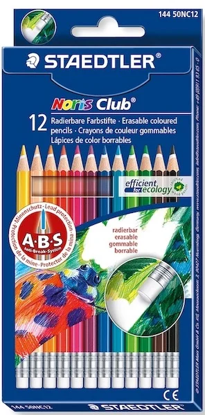 STAEDTLER KURU BOYA NORIS CLUP SİLİNEBİLİR 12 Lİ 144 50NC12