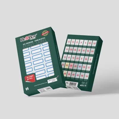HERBOY HRB-3904 LACİVERT ÇERÇEVELİ 12X30 MM OFİS ETİKETİ 30 PKT.  HRB-3904