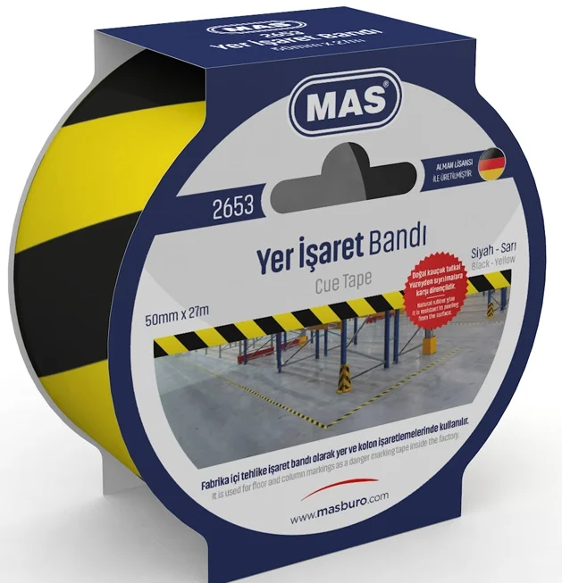 MAS YER İŞARET BANDI 50MM X 27M 2653 SARI &amp; SİYAH