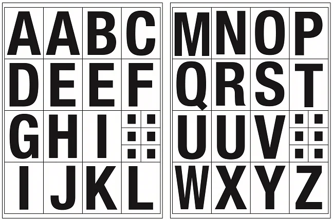 TANEX STICKER HARF (A-F) 30mm BOLD 2 AD. STC-517