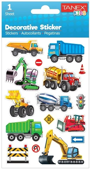 TANEX STICKER İNŞAAT MAKİNALARI SERİSİ 6 ADET TNX-25068
