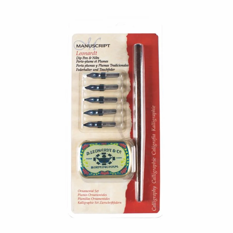 MANUSCRIPT DIP PEN UÇ LEONARDT ORNAMENTAL YUVARLAK 5 Lİ METAL SAKLAMA KUTULU MDP2096