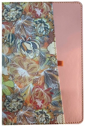 LİZ DEFTER SUNİ DERİ 13X21 ÇİÇEK DESEN YANDAN CEPLİ 112YP FLW7128