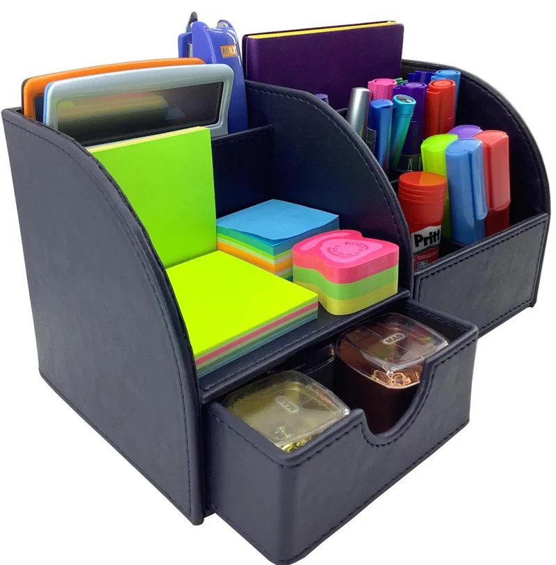 INN DESIGN ORGANİZER ÇEKMECELİ EFSUN NOSTALJİ DERİ LACİVERT INN-DD-1011