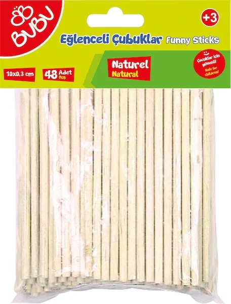 BU-BU EĞLENCELİ ÇUBUKLAR NATÜREL 10 CM HS0022
