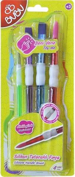 BU-BU SİLİKON FIRÇA TUTACAKLI 4 LÜ BUBU-FR0003