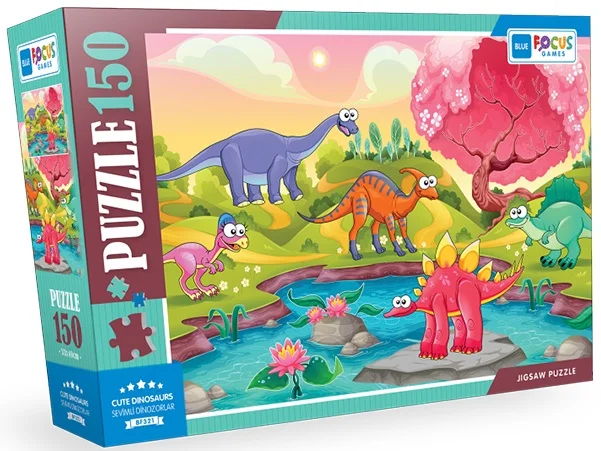 BLUE FOCUS PUZZLE 150 PARÇA CUTE DINOSAURS (SEVİMLİ DİNOZORLAR) BF321