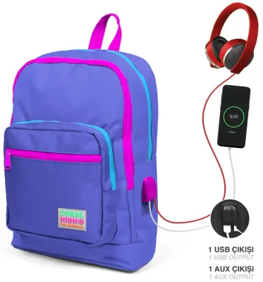 YAYGAN ÇANTA SIRT CORAL HIGH USB+AUX SOKETLİ 23803