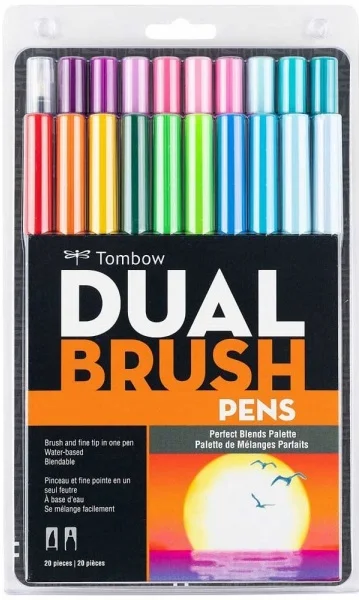 TOMBOW AB-T DUAL BRUSH PEN GRAFİK KALEMİ  SETİ 20 RENK PERFECT BLENDS (193) T-AB-T-20CPE