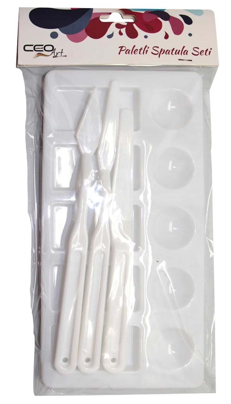 CEOART 3'LÜ PLASTİK SPATULA+PALET SET CEO-SN0015