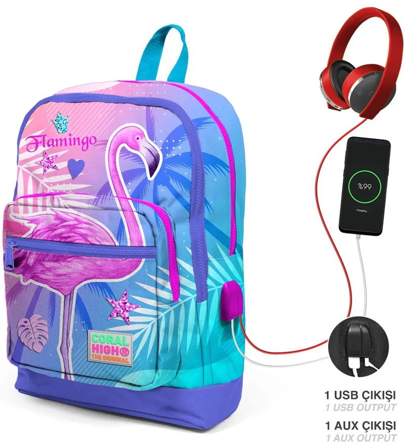 YAYGAN ÇANTA SIRT CORAL HIGH USB+AUX SOKETLİ 23805