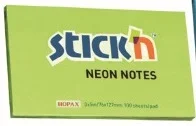 GIPTA YAPIŞKANLI NOT KAĞIDI 76x127 NEON YEŞİL 100 YP. 2117100