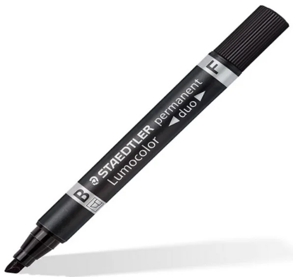 STAEDTLER PERMANENT MARKÖR LUMOCOLOR ÇİFT TARAFLI KESİK UÇ SİYAH 348 B-9