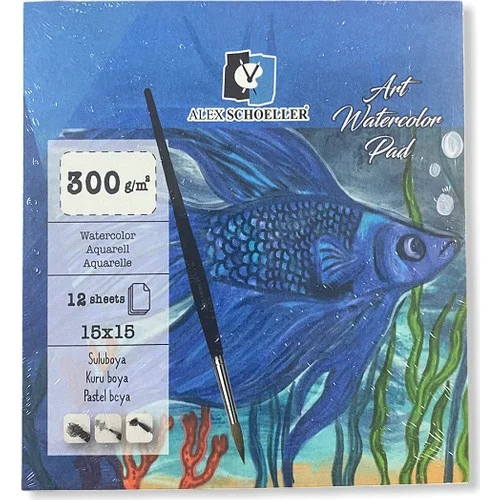 ALEX SULUBOYA DEFTERİ YAPIŞKANLI 300GR 15X15 12 Lİ ALX-8837