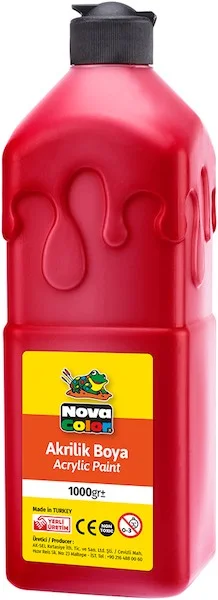 NOVA COLOR AKRİLİK BOYA 1000 GR KIRMIZI NC-222
