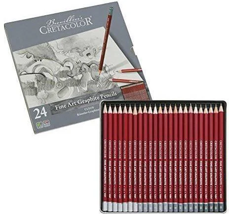 CRETACOLOR CLEOS FİNE ART DERECELİ KALEM SETİ 24'LÜ METAL KUTU 16024