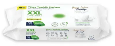 PAPILION YÜZEY TEMİZLİK MENDİLİ XXL 100 ADET BEYAZ SABUN 102I149