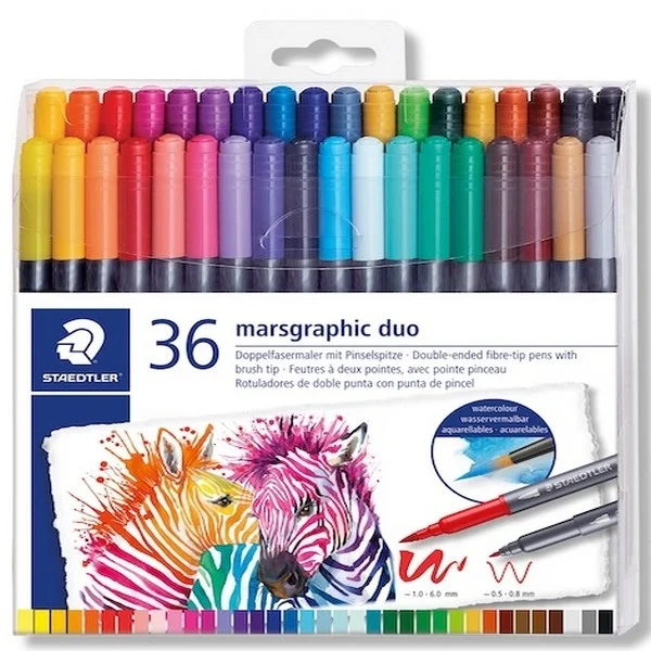 STAEDTLER KEÇELİ KALEM ÇİFT UÇLU WATERCOLOUR BRUSH 36 LI 3001 TB36