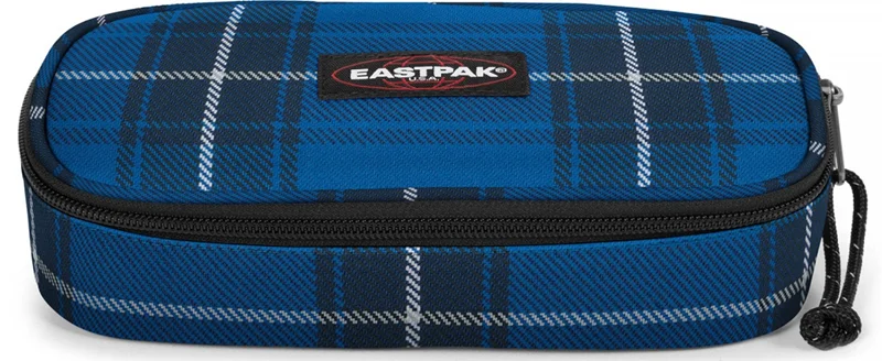EASTPAK KALEM ÇANTASI OVAL SINGLE CHECKED BLUE EK000717K401