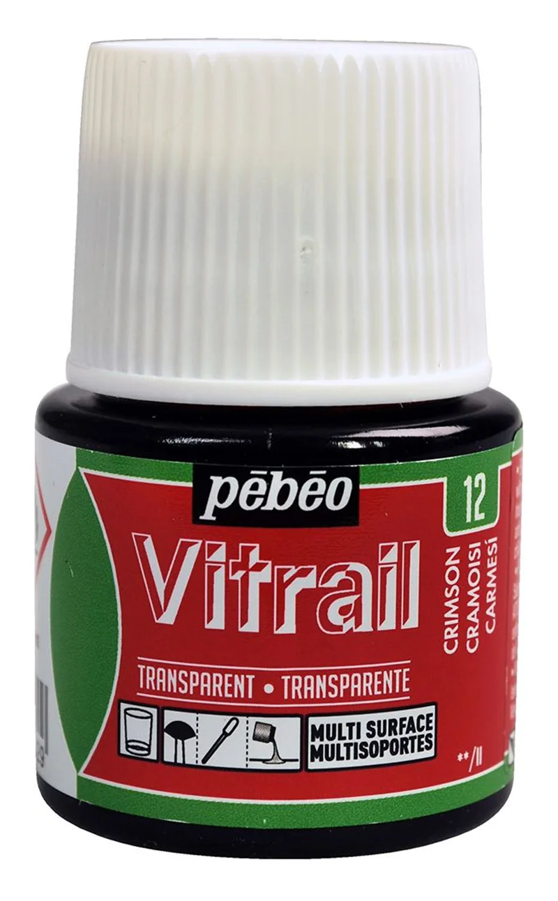 PEBEO CAM BOYASI VITRAIL TRANSPARAN 45 ML 050*12 CRIMSON