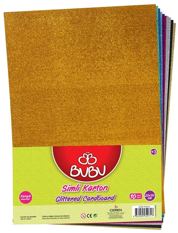 BU-BU SİMLİ KARTON 20x30 10 RENK KARIŞIK F0019