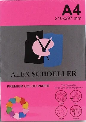 ALEX FOTOKOPİ KAĞIDI A4 FOSFORLU KIRMIZı 500LÜ ALX-750