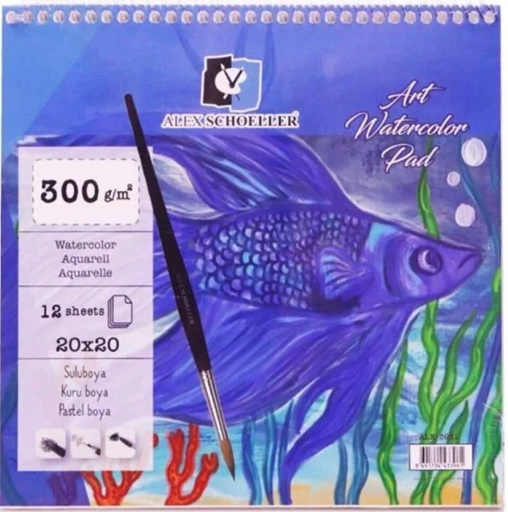 ALEX SULUBOYA DEFTERİ 20x20 300 GR SPR. 12 Lİ ALX-3961