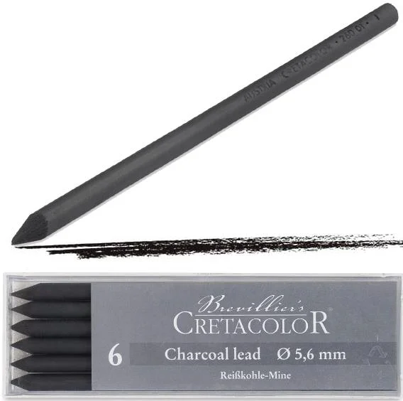 CRETACOLOR CHARCOAL SOFT KÖMÜR PORTMİN UÇ 5,6MM 6'LI 26001