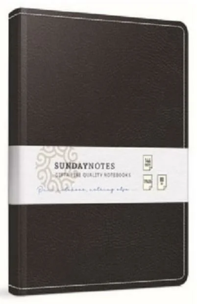 GIPTA DEFTER SUNDAY NOTES 17x24 İPLİK DİKİŞLİ DERİ KAPAKLI 140 YP. KARELİ 6066