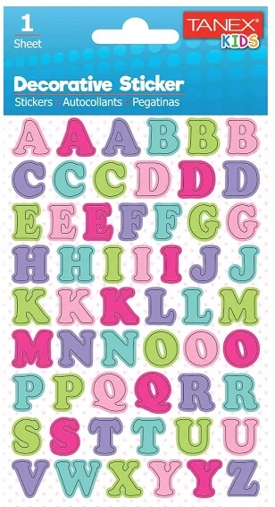 TANEX STICKER ALFABE SERİSİ 5 ADET TNX-25022