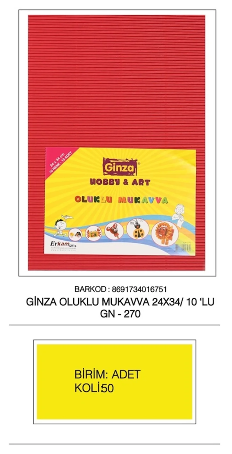 GİNZA OLUKLU MUKAVVA 24x34 GN-270