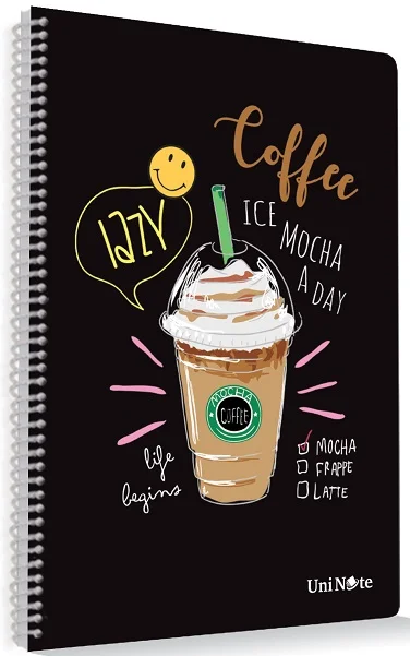 ÇINAR DEFTER A4 COFFEE SPİRALLİ PP KAPAK 72 YP. ÇİZGİLİ 72607