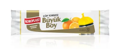 KOROPLAST ÇÖP TORBASI BÜYÜK 65x80 MANDARİN KOKULU 10 LU ST01500495